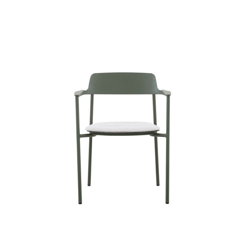 Aurora Outdoor Aluminium Dining Chair with Teak Arm with Cushion