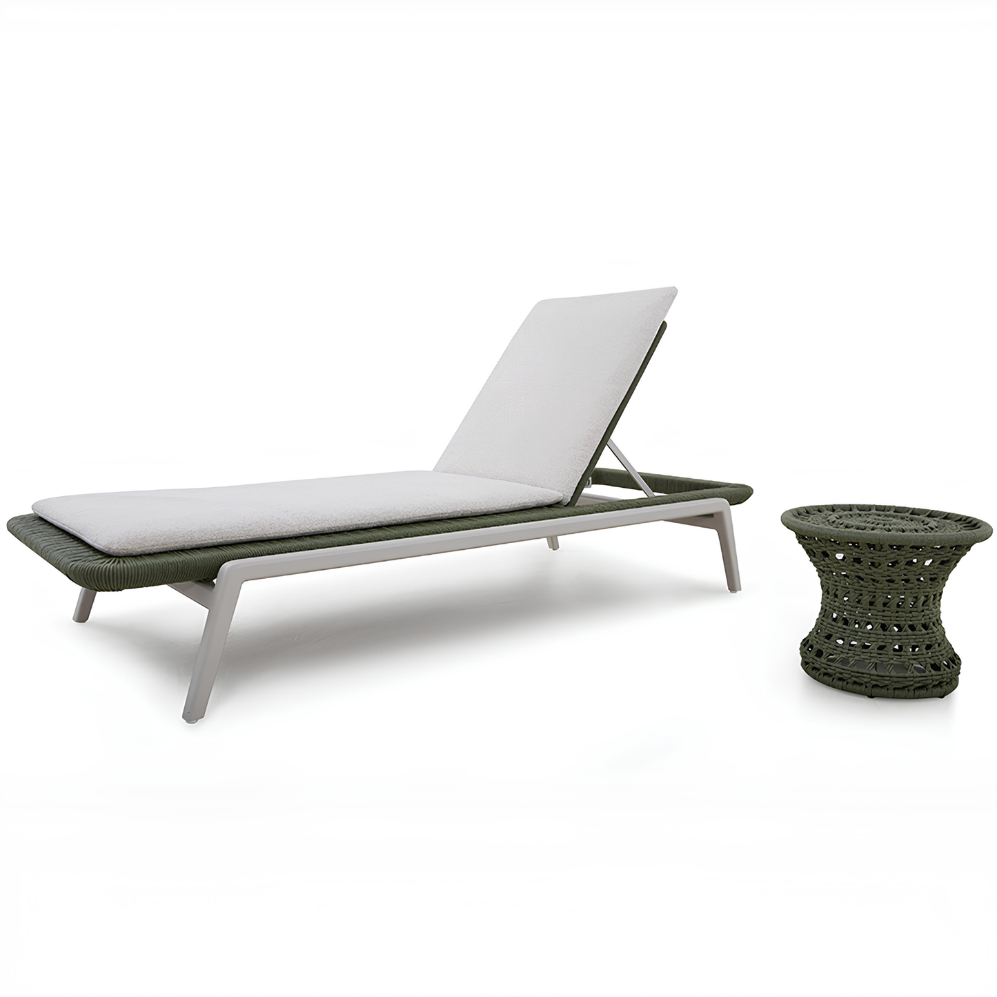 Aurora Outdoor Rope Sunlounger with Side Table