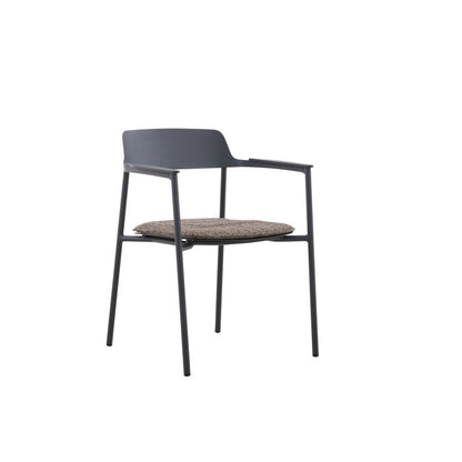Aurora Outdoor Aluminium Dining Chair with Teak Arm with Cushion