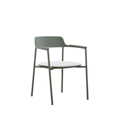 Aurora Outdoor Aluminium Dining Chair with Teak Arm with Cushion