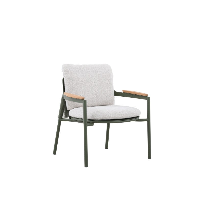Aurora Outdoor Rope Leisure Chair with Teak Arm with Cushion