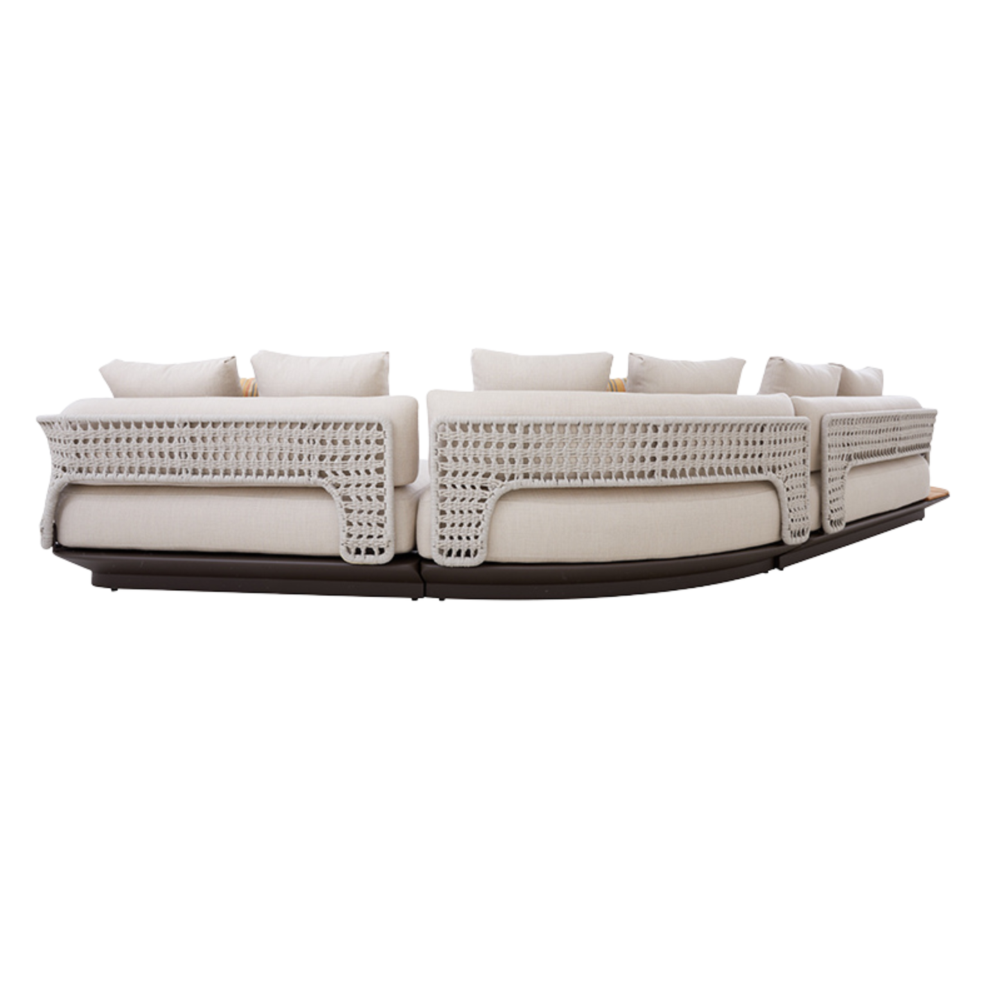 Bossa 6 Seater Outdoor Rope Lounge with Teak Side Panel