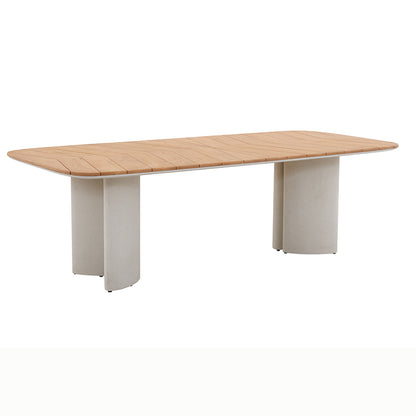 Aurora Outdoor Teak Dining Table 240 cm with Concrete Base