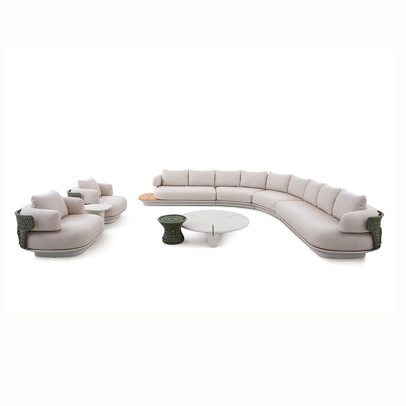 Bossa 9 Seater Outdoor Rope Lounge with Teak Side Panel
