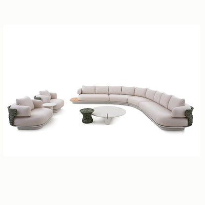 Bossa 9 Seater Outdoor Rope Lounge with Teak Side Panel