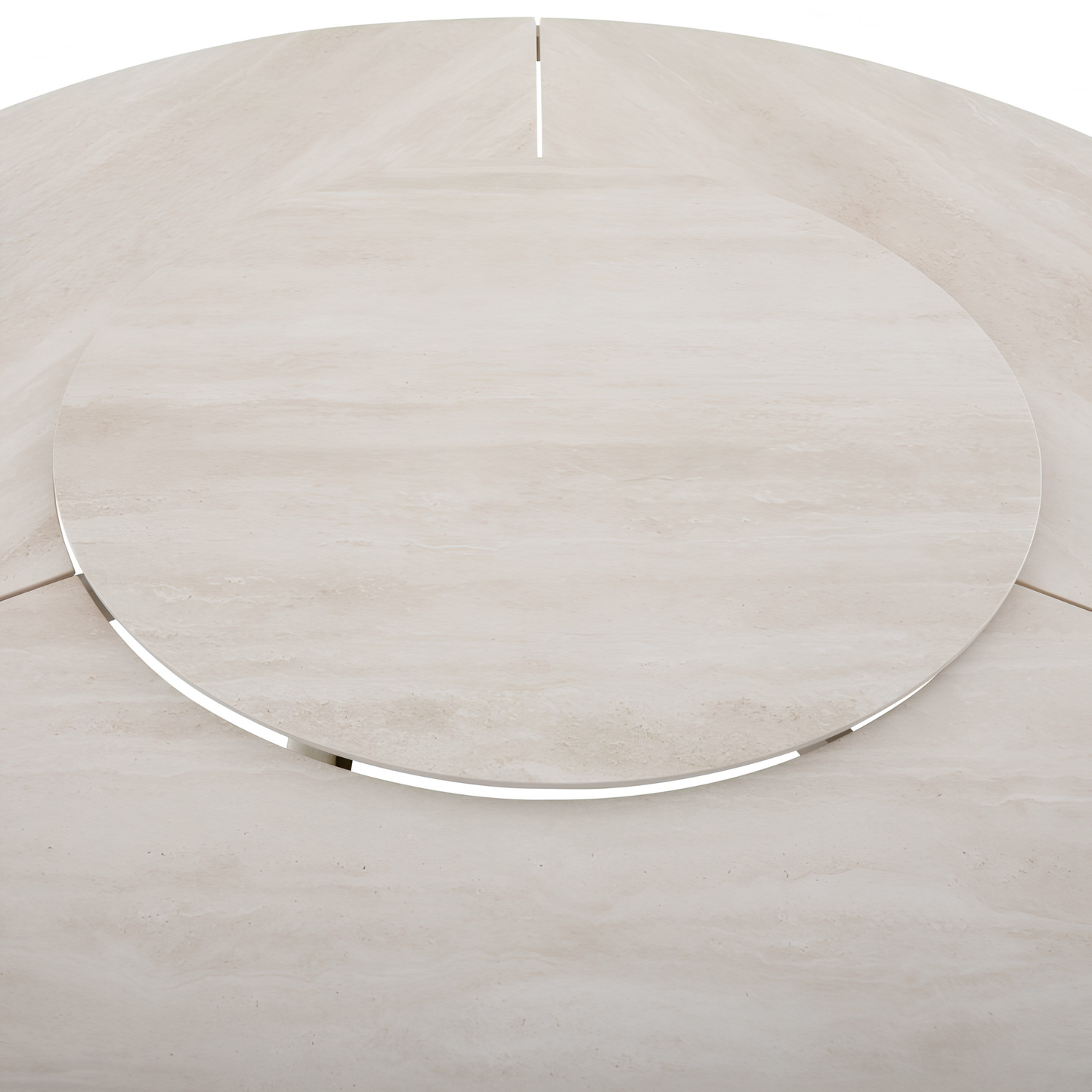 Aurora Outdoor Ceramic Dining Table 148 cm with Lazy Susan and Concrete Base in Beige