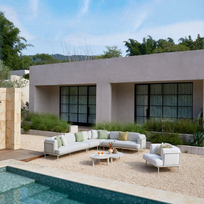 Kingland 7 Seater Outdoor Aluminium Lounge in Beige