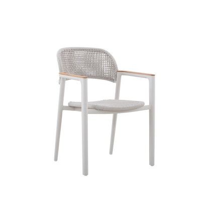 La Tour Outdoor Rope Dining Chair with Arm in Charcoal