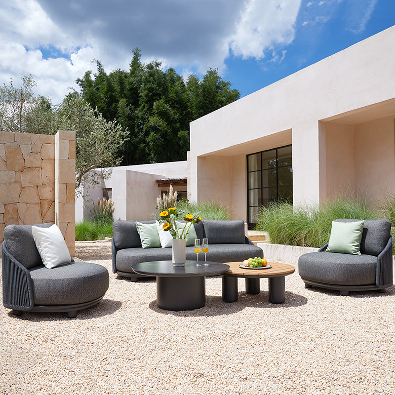 Orbit 5 Seater Outdoor Rope Lounge in Charcoal
