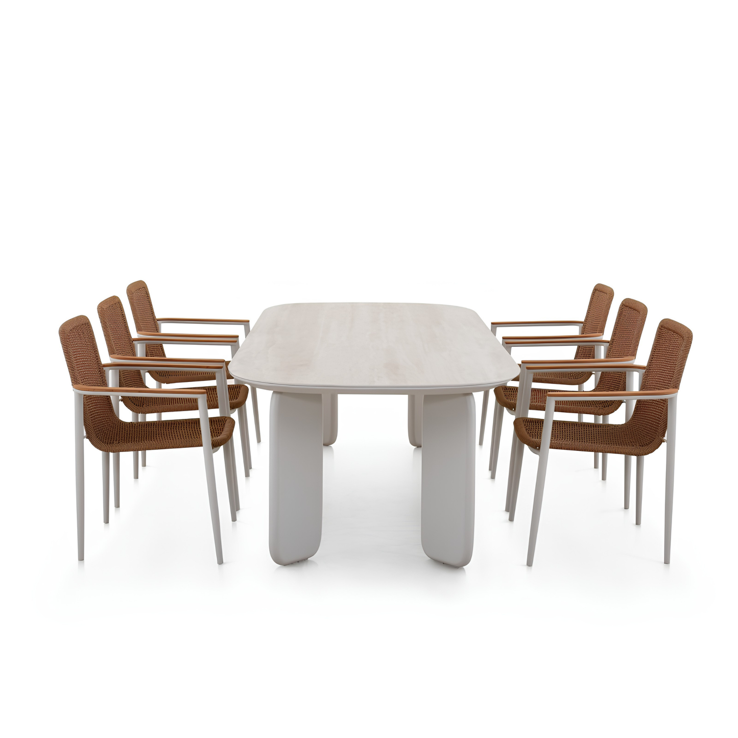 Vento Outdoor Aluminium Dining Table 250 cm with 6 Chairs