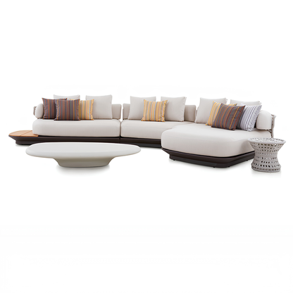 Bossa 6 Seater Outdoor Rope Lounge with Teak Side Panel