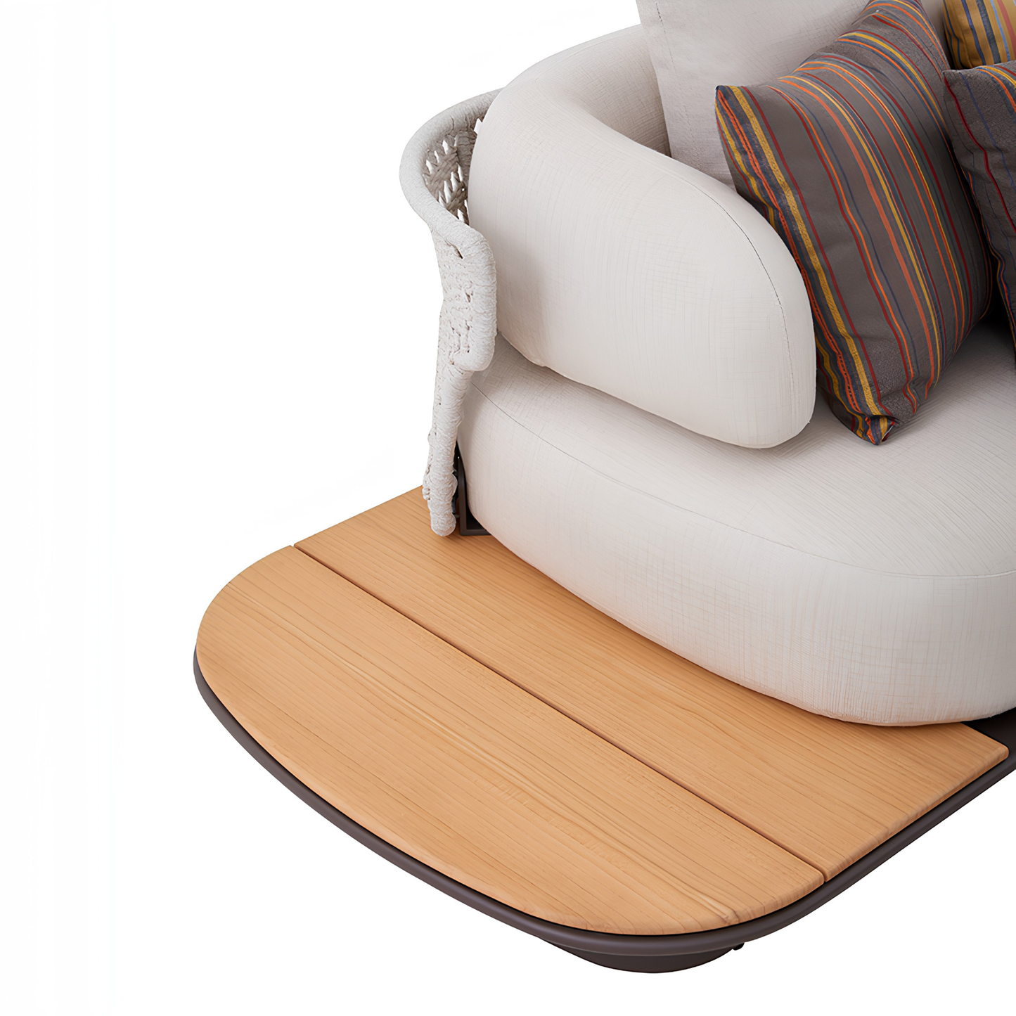 Bossa 6 Seater Outdoor Rope Lounge with Teak Side Panel