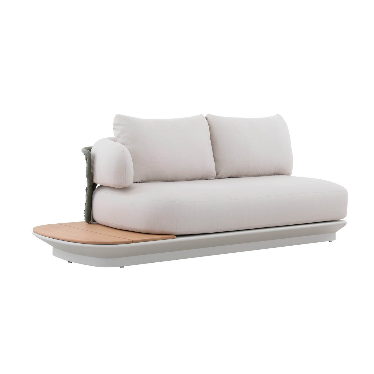Bossa 9 Seater Outdoor Rope Lounge with Teak Side Panel