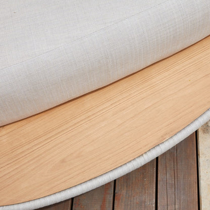 Alma Outdoor Rope Sunlounger in Beige with Teak Top Side Table