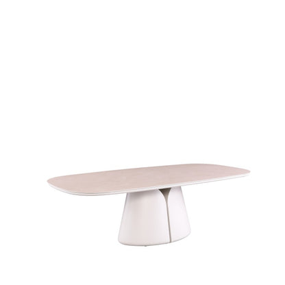 Tulip Ceramic Outdoor Dining Table 240 cm in Beige