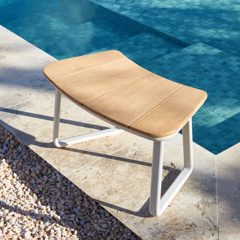 Alma Outdoor Teak Picnic Table 148 cm with Lasy Susan in Beige