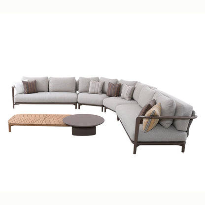 Aurora 6 Seater Outdoor Rope Lounge in Light Brown