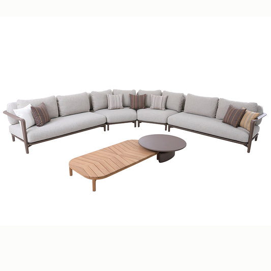 Aurora 6 Seater Outdoor Rope Lounge in Light Brown