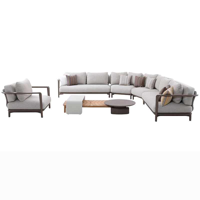 Aurora 6 Seater Outdoor Rope Lounge in Light Brown