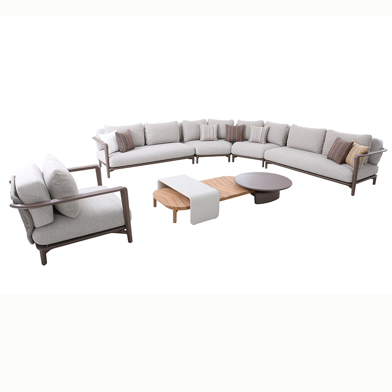 Aurora 6 Seater Outdoor Rope Lounge in Light Brown