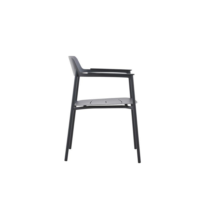 Aurora Outdoor Aluminium Dining Chair with Teak Arm with Cushion