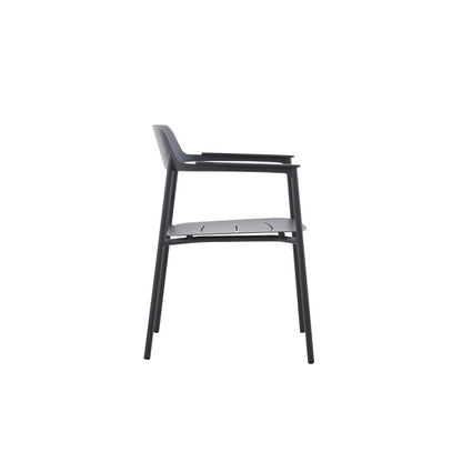 Aurora Outdoor Aluminium Dining Chair with Teak Arm with Cushion