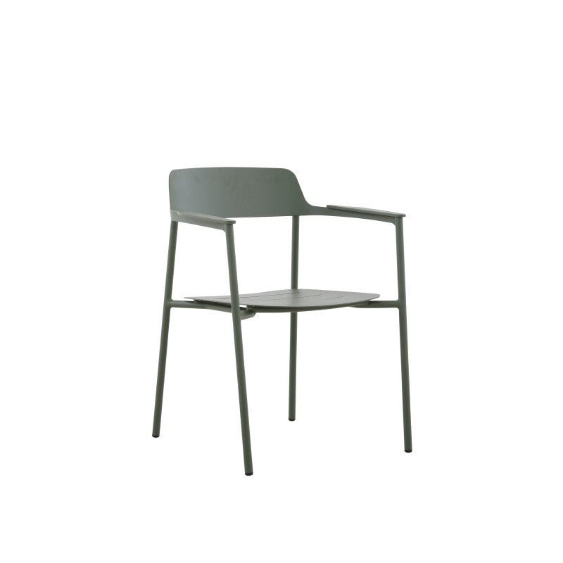 Aurora Outdoor Aluminium Dining Chair with Teak Arm with Cushion