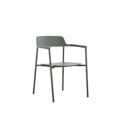 Aurora Outdoor Aluminium Dining Chair with Teak Arm with Cushion