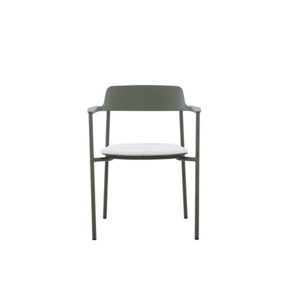 Aurora Outdoor Aluminium Dining Chair with Teak Arm with Cushion