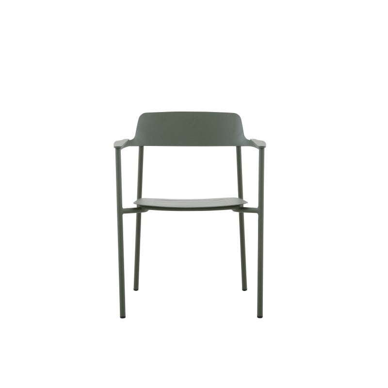 Aurora Outdoor Aluminium Dining Chair with Teak Arm with Cushion