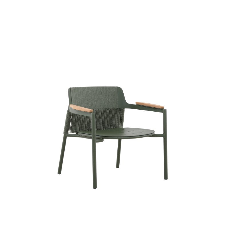 Aurora Outdoor Rope Leisure Chair with Teak Arm with Cushion