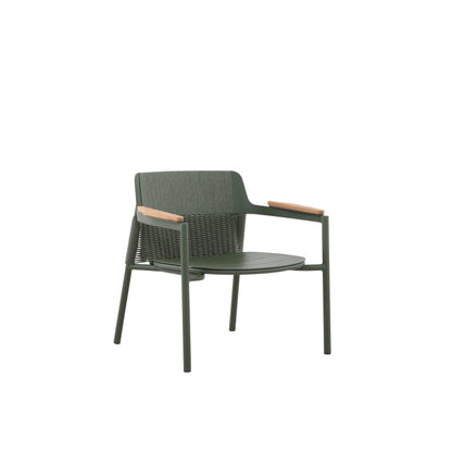Aurora Outdoor Rope Leisure Chair with Teak Arm with Cushion