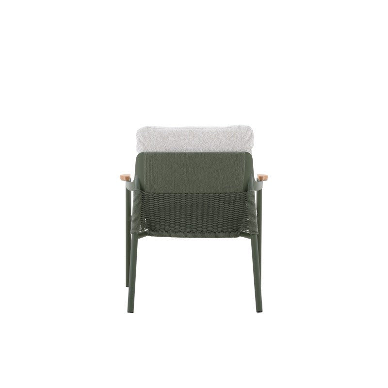 Aurora Outdoor Rope Leisure Chair with Teak Arm with Cushion