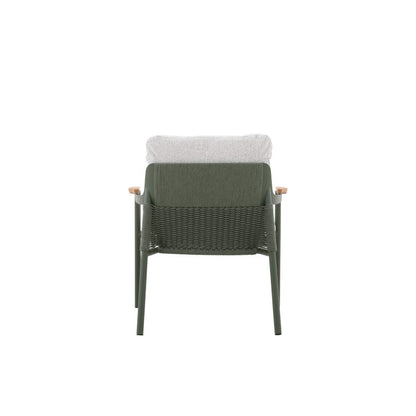 Aurora Outdoor Rope Leisure Chair with Teak Arm with Cushion