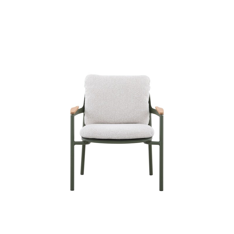 Aurora Outdoor Rope Leisure Chair with Teak Arm with Cushion
