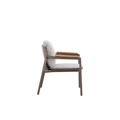 Aurora Outdoor Rope Leisure Chair with Teak Arm with Cushion