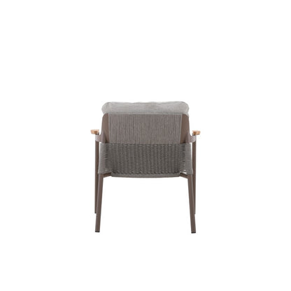 Aurora Outdoor Rope Leisure Chair with Teak Arm with Cushion