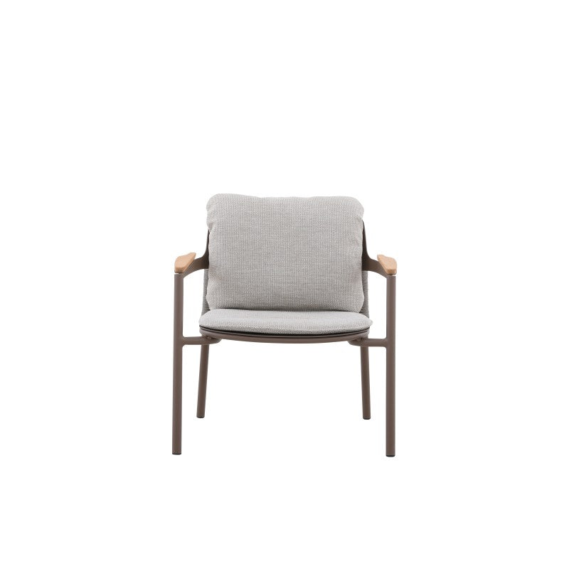 Aurora Outdoor Rope Leisure Chair with Teak Arm with Cushion