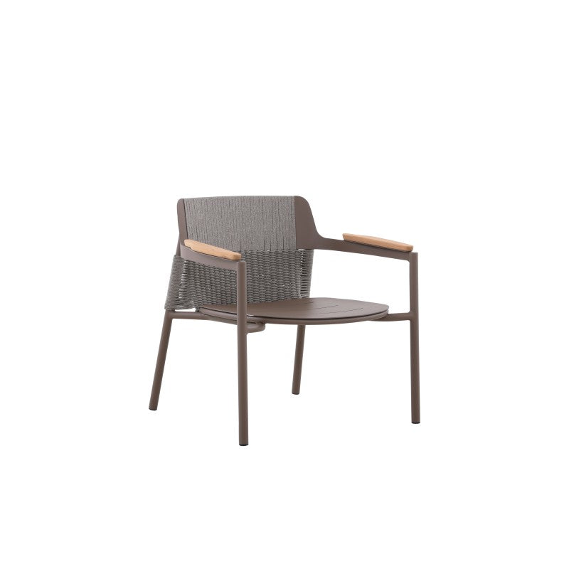 Aurora Outdoor Rope Leisure Chair with Teak Arm with Cushion
