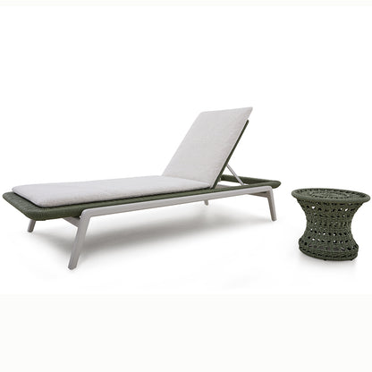 Aurora Outdoor Rope Sunlounger with Side Table