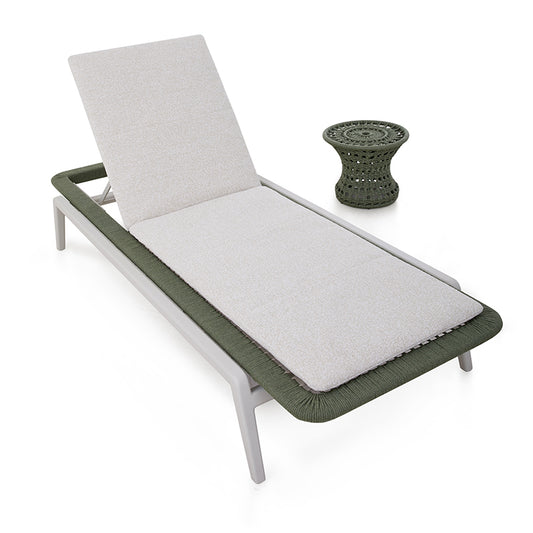 Aurora Outdoor Rope Sunlounger with Side Table