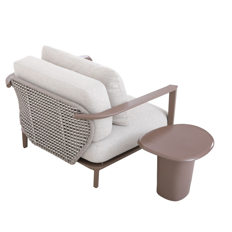 Aurora Outdoor Rope Lounge in Light Brown