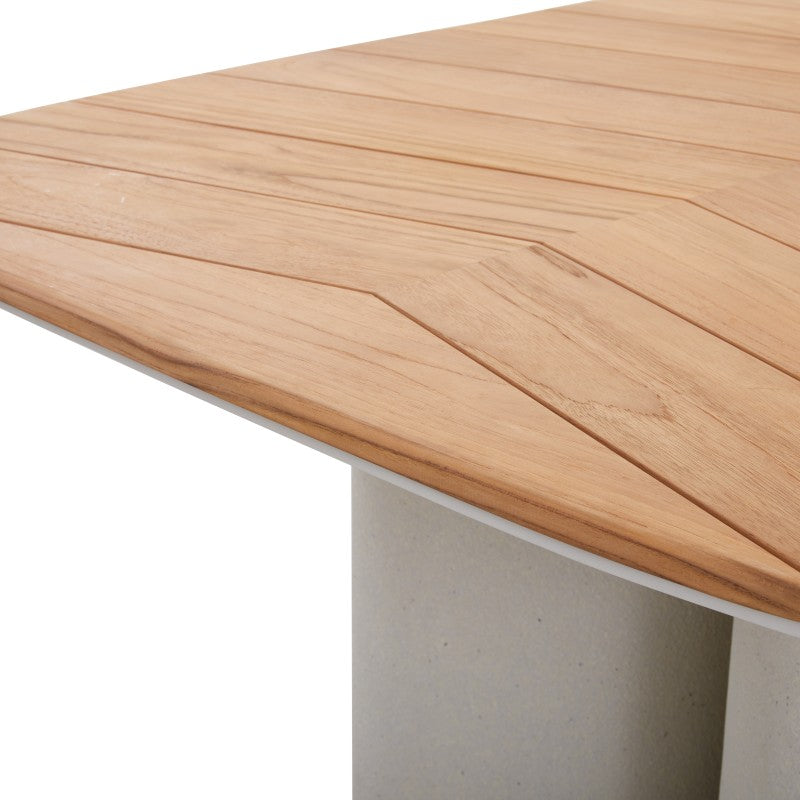 Aurora Outdoor Teak Dining Table 240 cm with Concrete Base