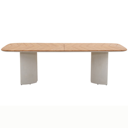 Aurora Outdoor Teak Dining Table 240 cm with Concrete Base