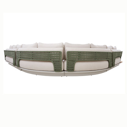 Bossa 9 Seater Outdoor Rope Lounge with Teak Side Panel