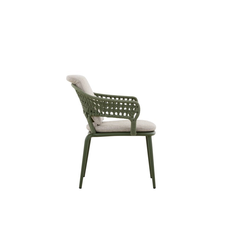 Bossa Outdoor Rope Dining Chair with Arm with Cushion