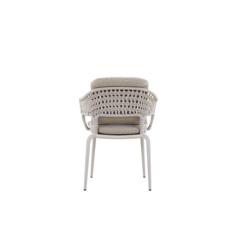 Bossa Outdoor Rope Dining Chair with Arm with Cushion