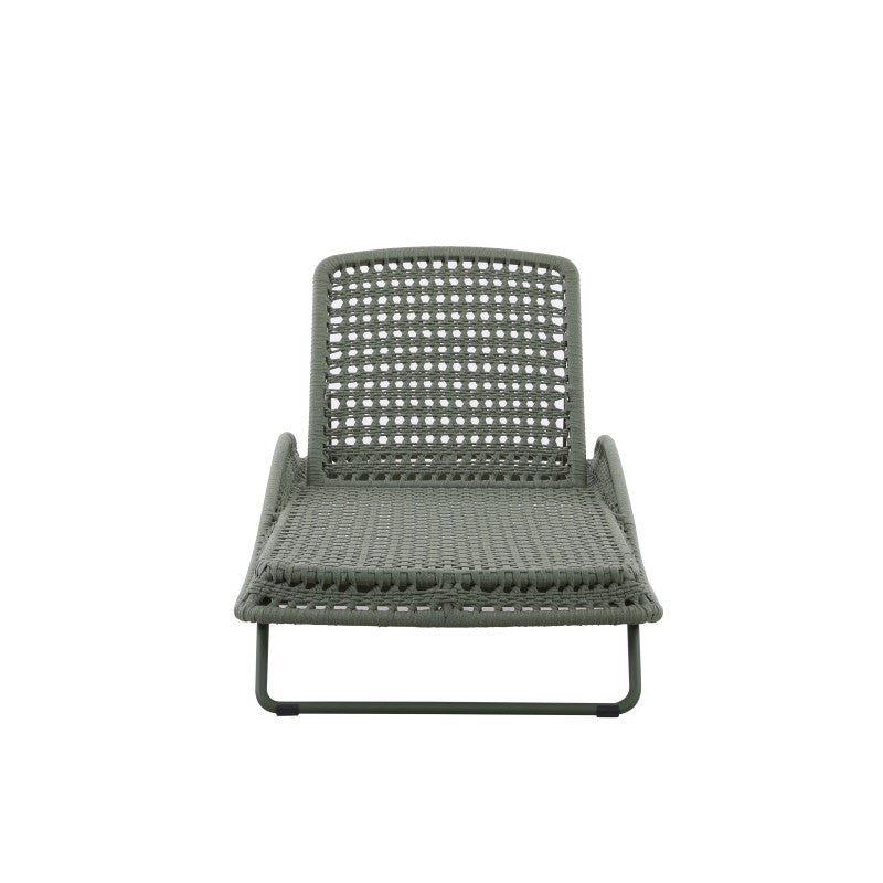 Bossa Outdoor Rope Sunlounger in Blackish Green