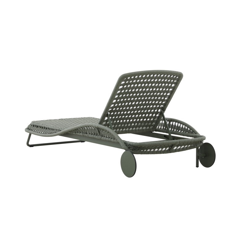 Bossa Outdoor Rope Sunlounger in Blackish Green