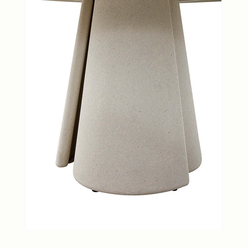 Aurora Outdoor Ceramic Dining Table 148 cm with Lasy Susan and Concrete Base in Beige